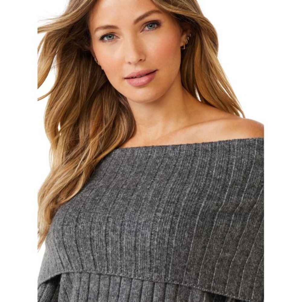 Sofia Jeans by Sofia Vergara Women's Cozy Off-the-Shoulder Sweater - Picture 3 of 8